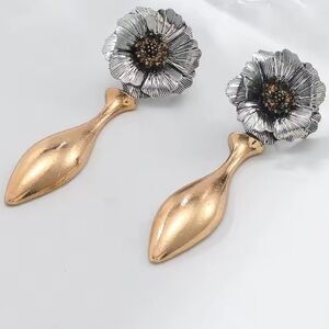 New collection Zara Famous Floral Gold and Silver Floral Earrings